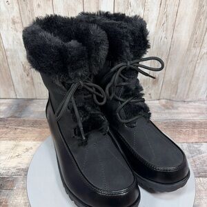 JBU By JAMBU Colorado Women’s Black Winter Boots Faux Fur Lined Size 7 M